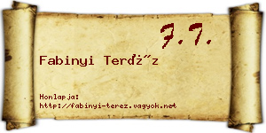 Fabinyi Teréz névjegykártya