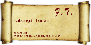 Fabinyi Teréz névjegykártya